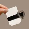 Grampo de Cabelo Bobby Pin Flocado Estilo Chanel Preto Temperamental Grampo Pequeno para Cabeça de Mulher Temperamental com Strass Grampo de Cabelo Grampo com Borda de Strass Brilhante