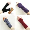 Versão coreana de luvas longas de outono e inverno para homens e mulheres, luvas de braço de tricô escuras, luva de meio dedo com dedos abertos, luva para dirigir, proteção solar, atacado de fábrica