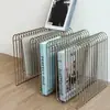Revistero, Estantería de Almacenamiento Lineal, Mesita de Noche, Estantería de Almacenamiento, Mesa para Sofá, Revistero, Mesa de Centro, Mesa Auxiliar Geométrica de Metal