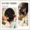 Novo estilo chinês botão de flor cabeça de bola modelador de cabelo hanfu estilo antigo flor peruca saco de cabelo nupcial updo bun peruca anel de cabelo