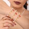 Joyería Xin Yixin Acero Inoxidable Goteo de Aceite Elementos Navideños Estrella y Luna Collar Hecho a Mano Concha Cuentas Collar Pulsera Set para Mujer