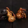 Doce Signos del Zodiaco Calabaza de Madera de Durazno con Llavero de Barra de Oro Hebilla de Cinturón de Cuero Colgante de la Suerte Zodiacal Regalo de Negocios