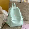 Mochila Suave de Estilo 'Soft Girl' con Diseño de Estrella Arcoíris Refrescante Color Verde Menta para Estudiantes, Salidas de Vacaciones con Amigos, Bolso de Doble Hombro Dulce y Lindo