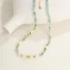 Collar Original de Piedra Natural de Nicho con Lapislázuli, Cuentas para Mujer, Perlas de Agua Dulce Naturales, Cristal de Fresa Verde, Diseño de Nicho