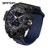 Reloj Electrónico Sanda Moda Trendy Juventud Esfera Grande Doble Pantalla 50m Resistente al Agua Luminoso Cronometraje Reloj Electrónico