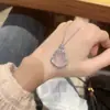Colar Mais Vendido Transfronteiriço Calcedônia de Gelo Alto Natural Buda Titânio Aço Colar Feminino Presente de Aniversário Acessórios Transmissão Ao Vivo