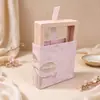 Caja de Exhibición de Película PE Transparente con Funda de Papel a Juego, Caja de Embalaje Suspendido, Bolsa de Regalo, Caja de Papel para Joyería, Anillo