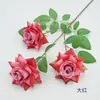 Flor de Rosa Artificial de 3 Cabezas 3D en Rama Única para Esquina Flor de Mesa de Hotel Arreglo Floral para Mesa de Conferencias Adornos Florales Decorativos para Sala de Estar