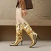Botas británicas de otoño e invierno para mujer, botas sencillas de media pantorrilla, botas de caballero puntiagudas, botas de tacón alto, tallas grandes 40-48, botas de comercio exterior WISH