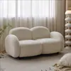 Sofá de tecido técnico para casas pequenas, adequado para quarto e sala de estar, sofá de tecido de dois lugares moderno e estiloso estilo creme