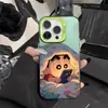 Funda de teléfono adecuada para Apple 18 Pro Max de Dibujos Animados Shin-Chan, Carcasa Blanda y Dura para iPhone, Personalización UV
