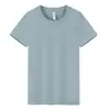 Nueva camiseta de algodón peinado con cuello redondo para publicidad de verano, camiseta de manga corta para empresa, logotipo bordado, venta directa de fábrica