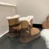 Botas de Nieve Antideslizantes de Suela Gruesa Forradas de Piel para Mujer Botines Cortos Acolchados de Felpa Cálidos de Invierno Nuevos Zapatos de Algodón