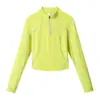 Camiseta de manga larga con media cremallera, color sólido de otoño, para mujer, que absorbe la humedad y se seca rápidamente, top deportivo ligero y transpirable para senderismo y trekking