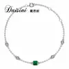Nova Pulseira Feminina S925 Prata Esterlina Estilo Francês Nicho Retrô Esmeralda Leve Luxo Elegante Refinada High-end