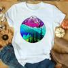 2022Figura Geométrica Estampado Geométrico Camiseta Manga Corta Ropa de Mujer Transfronteriza wish/ebay