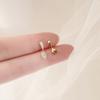 Aretes de pin de plata 925 cuchara tenedor aretes asimétricos aretes de personalidad de temperamento simple para mujer nueva moda 2022