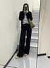 Jeans Rectos Negros para Mujer, Verano Retro Americano de Cintura Alta Holgados, Adelgazantes para Figuras Pequeñas, Pantalones Versátiles de Pierna Estrecha a Amplia