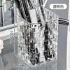 Caixa de Armazenamento de Cosméticos Estilo Princesa, Porta-Canetas Transparente, Caixa de Armazenamento para Mesa, Caixa Organizadora para Batom e Lápis de Sobrancelha