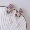 Estilo Nacional Esmalte Flor de Loto Pasador de Pelo para Mujer Moda Nacional Flor de Perla Pinza para Flequillo Pinza Lateral Borla Antigua Accesorios para el Cabello Pinza de Pato