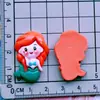 Dibujo animado brillante linda niña blanca nieves sirena princesa de hielo pasador cuerda para el pelo pegatina para refrigerador accesorios de resina parche