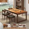 Mesa de Comedor, Sala de Estar, Mesa de Té y Sillas para el Hogar, Mesa de Té con Patas de Madera Maciza, Mesa Grande de Negociación Estilo Chino Nuevo, Mesa de Café, Mesa de Té de Doble Propósito
