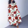 Ropa de mujer Amazon 2024 primavera nueva moda temperamento elegante estampado cordones falda larga talla grande vestido de comercio exterior