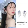 Pendientes de Plata de Ley S925 con Aguja Estilo Coreano Cristal Azul Degradado Perla para Mujer 2026 Nuevos Pendientes de Nicho Únicos