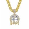 Europeu e Americano Novo Ice Face Emoji Expressão Pingente Cubano Cadeia Completa Diamante Hip Hop Joias Pingente Moda Masculino