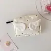 Linda Bolsa de Monedas con Lunares Estilo Ins y Pequeñas Alas, Bolsa Portátil para Servilletas Sanitarias, Bolsa de Maquillaje, Bolsa para Auriculares, Lápiz Labial, Cosméticos
