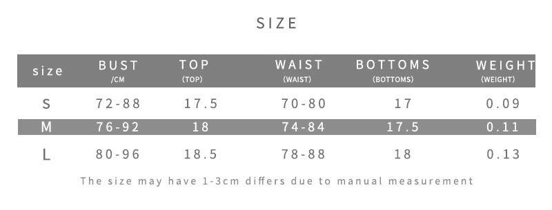 阿里尺码表-英文