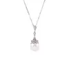 Collar de Perlas Naturales de Agua Dulce Forma de Gota Cadena para Clavícula Lujo Ligero Combinable Cadena de Plata 925 Madre de Perla de Alta Calidad Regalo para Tanabata