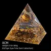 Pirámide de Cristal Natural de 8 cm Decoración Creativa para el Hogar Adorno Artesanal Bola de Cristal Envuelto en Resina Pirámide de Resina