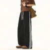Pantalones Casuales Rectos de Rayas Laterales Azules Nuevos para Hombre Verano 2026, Pantalones Deportivos Ligeros de Corte Holgado de Moda para Hombre