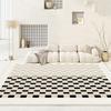Alfombra de lujo estilo francés para sala de estar, imitación cachemira, con diseño de cuadros, para dormitorio, mesa de centro