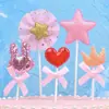 Decoración para Pastel con Alas de Pentagrama y Borla Bandera Insertable Alas de Ángel Tarjeta Insertable para Mesa de Postres de Bebé