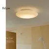 Lámpara de techo de diseñador italiano, lámpara de techo simple para dormitorio, luminaria circular de vidrio de jade blanco crema