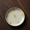 Plato de Fruta Gris Rústico Vintage, Bandeja para Postres, Soporte para Tetera de Cerámica, Base de Tazón con Tapa, Hogar Estilo Japonés Simple y Elegante Logo