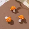 Lindos Cuentos de Hadas Estéreo Paraguas Rojo Hongo Colorido Pendientes DIY Bolsita para Pendientes Cadena para Teléfono Móvil Accesorios Colgantes