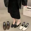 Mules de Salto Alto Quadrados Estilo Francês Feminino Roupa Externa 2026 Chegada Nova Início da Primavera Mules Fechados de Encaixar