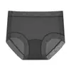 Roupa íntima feminina sem costura de seda gelada, fundo de seda de amoreira 10A antibacteriano, confortável e leve, calcinha esportiva respirável para meninas jovens