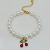 Pulsera Cruzada de Amazon de Nuevo Producto Moda Lujo Ligero Simple con Cuentas de Chile Rojo Pulsera Personalizada con Colgante de Cereza para Mujer