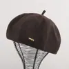 Boina grossa de lã para outono e inverno com bom caimento que faz o rosto parecer menor, chapéu de abóbora para meninas, chapéu artístico retro japonês de pintor