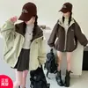 Chaqueta reversible para niña, nuevo estilo primavera/otoño 2026, chaqueta con capucha para niños mayores, cortavientos holgado y casual estilo coreano