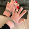 Guantes de Invierno Todo Incluido de Cinco Dedos Lindo Muñeco de Nieve Tejidos para Pantalla Táctil Engrosados Calientes para Ciclismo Resistentes al Frío Guantes de Algodón
