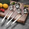 Cuchara para fondue de acero inoxidable 304 de 6 mm con forma de corazón, Cuchara sopera espesa de mango largo, Cuchara coladora, Cucharón sopero para hotel, Cuchara de cocina