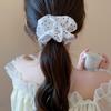 Estilo coreano fresco estilo floral polo dot grande intestino anel de cabelo suave estilo pastoral corda de cabelo bonito doce corda de cabelo cocar