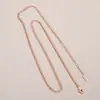 Collar de Encaje de Otoño Oro Rosa 585 Oro Púrpura Ruso Cadena Larga Desnuda Cadena para Clavícula de Lujo Accesible Joyería de Oro Rosa
