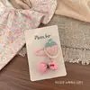 Novo Tecido Coreano Infantil Botões Doces de Flor de Morango Presilha Lateral para Franja de Menina Bebê Acessórios de Cabelo Versáteis