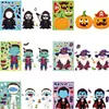 Collage DIY de Halloween Pegatinas de Monstruo Pequeño Rollo Redondo de Calabaza Adhesivo Personajes Festivos Pegatinas de Dibujos Animados